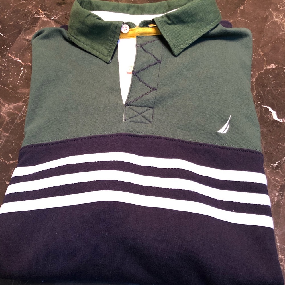 Men’s Nautica Long Sleeve Polo Shirt. SZ XL.